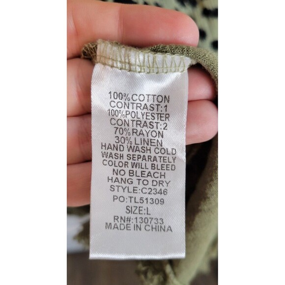 Umgee Top Tunic Short Sleeve Linen Blend Animal Print - Picture 6 of 7